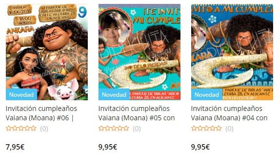 Invitación de cumpleaños de Vaiana / Moana personalizada para imprimir