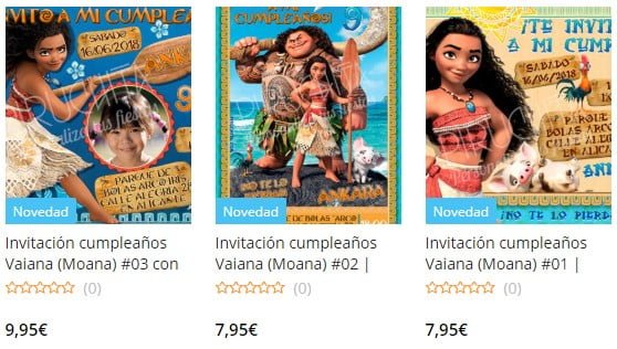 Invitación de cumpleaños de Vaiana / Moana personalizada para imprimir