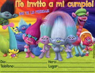 Invitacion Trolls Piruchita