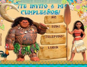 Invitaciones de cumpleaños Vaiana gratis