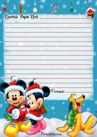 Carta Papa Noel Mickey Piruchita