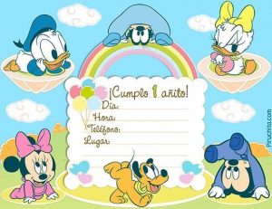 Invitaciones de primer cumpleaños Mickey Mouse Baby