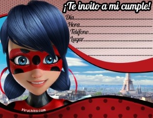 ▷ Invitación de cumpleaños Prodigiosa Ladybug 【2021 GRATIS】