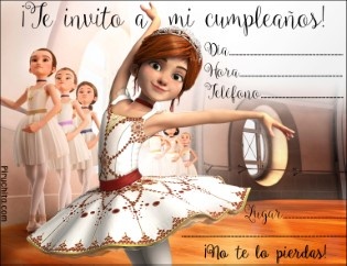 Invitacion Ballerina Piruchita