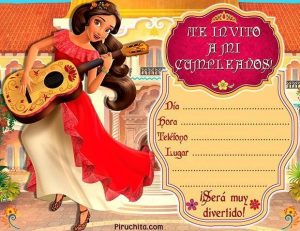 Invitación de cumpleaños Elena de Avalor Invitación de cumpleaños Elena de Avalor