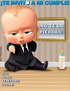 Invitación de cumpleaños El Bebé Jefazo Invitación de cumpleaños El Bebé Jefazo