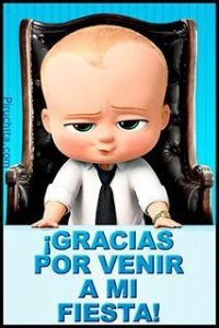 Cartel Gracias por venir a mi fiesta de cumpleaños de Bebé Jefazo Cartel Gracias por venir a mi fiesta de cumpleaños de Bebé Jefazo