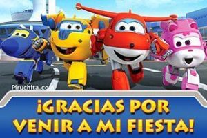 Tarjeta Gracias por venir a mi cumpleaños de Super Wings