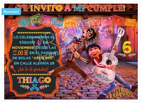 Invitación de cumpleaños de Coco Personalizada Premium