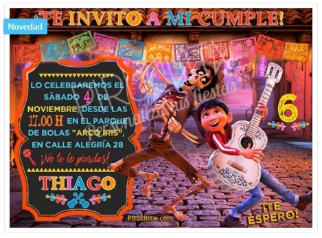 Invitación Cumpleaños Coco Flor - Diseños personalizados