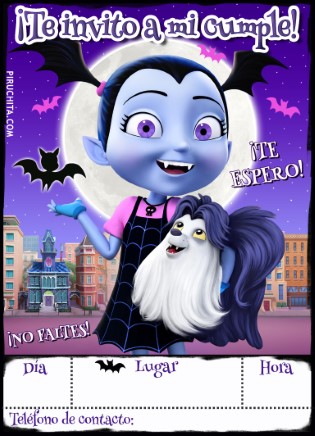 Invitacion Cumpleanos Vampirina Gratis Piruchita