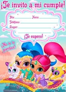 Invitación de Cumpleaños de Shimmer y Shine Gratis Imprimible