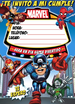 Sin cabeza Patrocinar Contrapartida ▷ Invitación de cumpleaños de Superhéroes MARVEL 2021 GRATIS