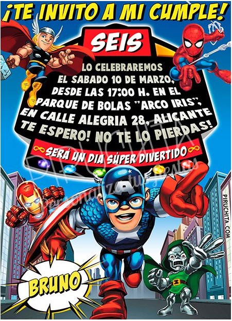 Sin cabeza Patrocinar Contrapartida ▷ Invitación de cumpleaños de Superhéroes MARVEL 2021 GRATIS