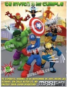 Invitación De Cumpleaños De Super Héreos Marvel Personalizada Premium Para Imprimir 2