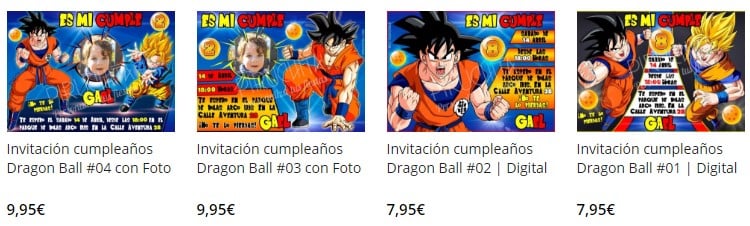 invitacion de cumpleaños de dragon ball personalizada premium