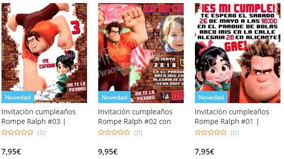 Invitación de Cumpleaños de Rompe Ralph personalizadas Premium