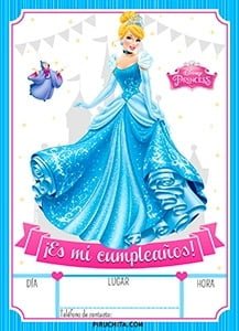 Invitación Cumpleaños de La Cenicienta【2019 GRATIS】