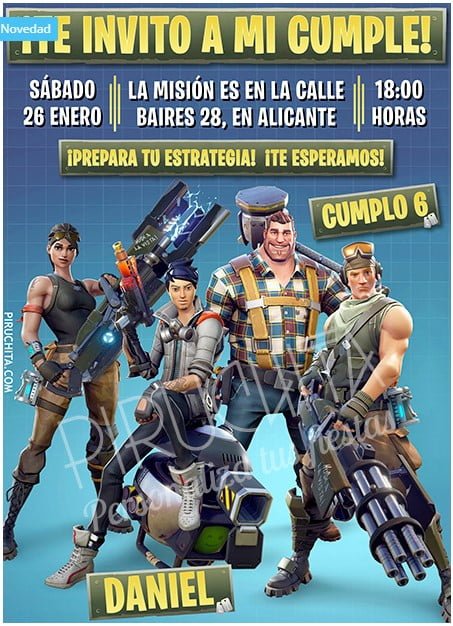 invitacion cumpleanos Fortnite premium 1