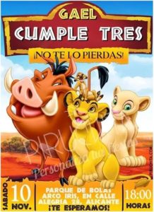 Invitación cumpleaños El Rey León 02