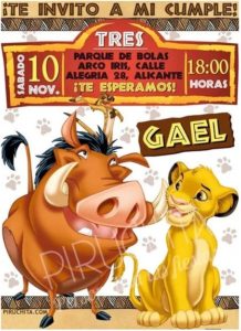 Invitación cumpleaños El Rey León 03