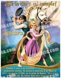 Invitacion De Cumpleaños Rapunzel Premium Personalizable 2