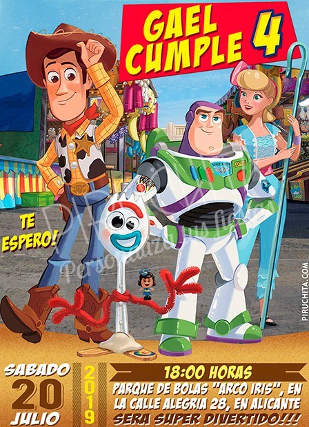 Piruchita Invitacion Toy Story 2 Tienda