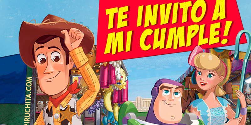 Invitación cumpleaños Woody y Forky, Toy Story