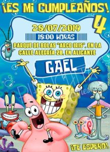 Piruchita Invitacion Bob Esponja 2 Tienda