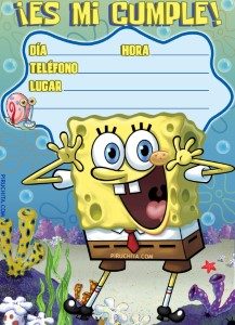 Invitacion Cumpleanos Bob Esponja Gratis Piruchita 300