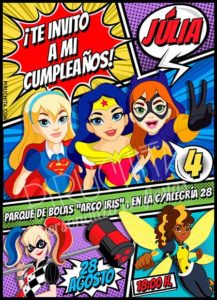 Piruchita Invitacion Superhero Girls 3 Tienda