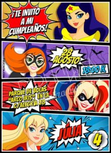 Piruchita Invitacion Superhero Girls 4 Tienda