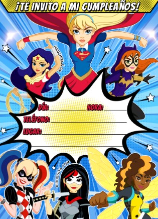 Invitacion Cumpleanos Superhero Girls Gratis Piruchita