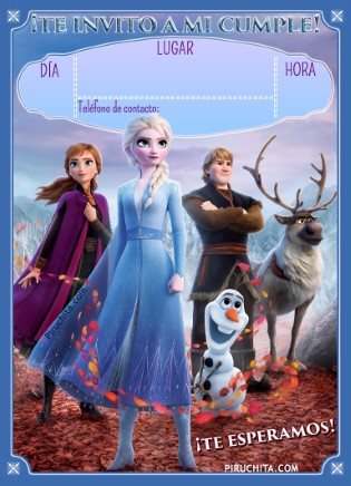 Plantilla de Frozen 2 Invitación de Cumpleaños con Audio