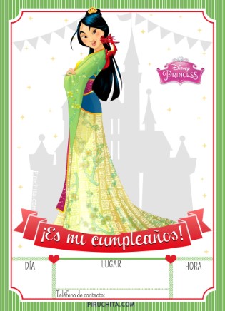 Invitacion Cumpleanos Mulan Gratis Piruchita