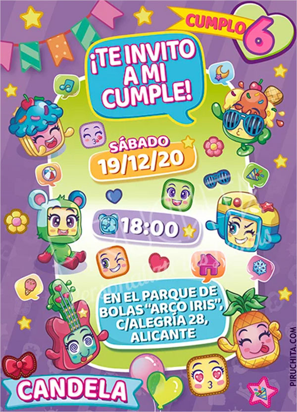 invitacion de mojipop personalizada premium